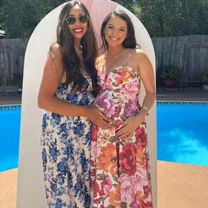 ROBERTSON MIDI DRESS - STRAPPY SWEETHEART BUSTIER FLARE DRESS IN SPRING FLORAL